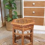 Bamboo and rattan pedestal table