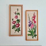 Canevas paire - motifs fleuris