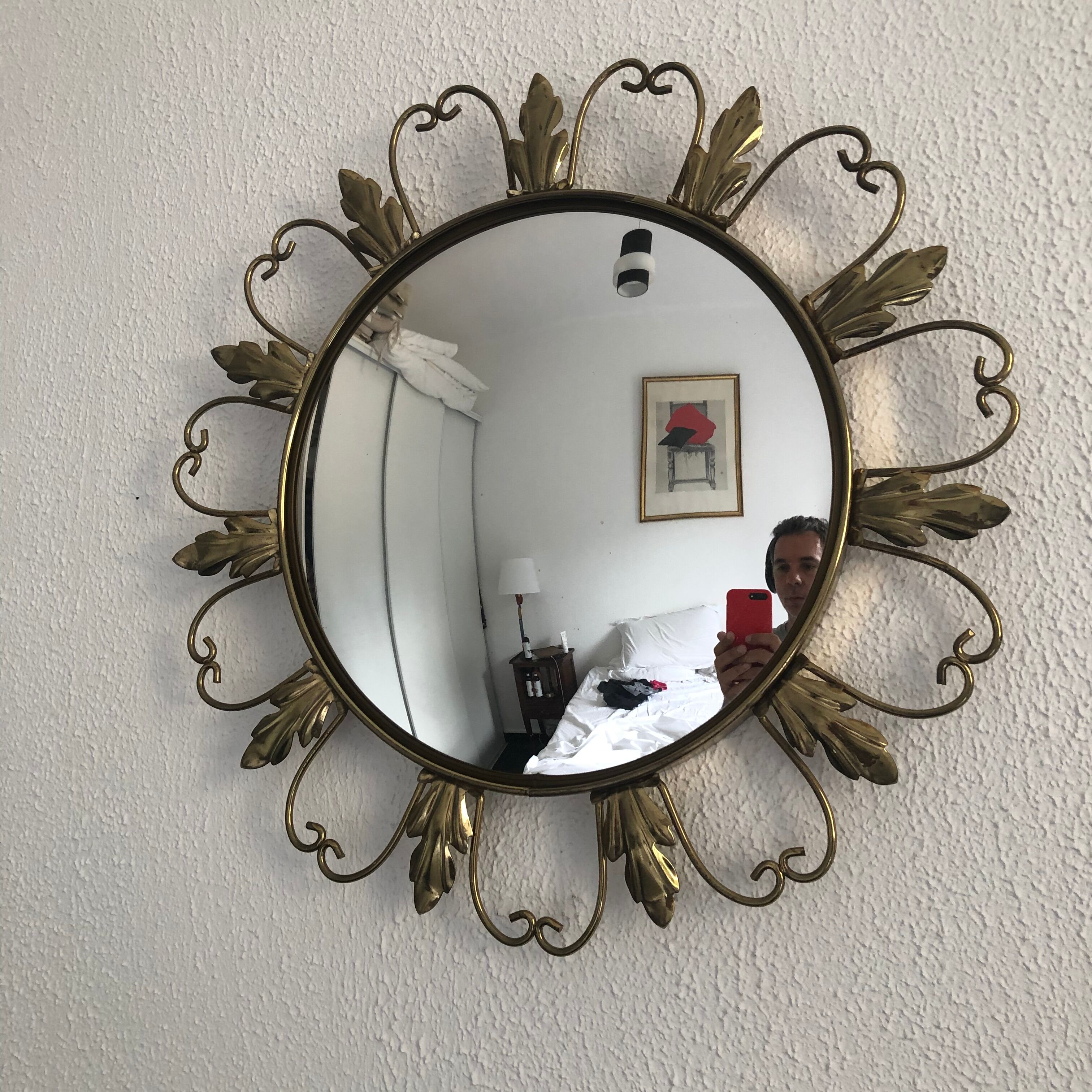 Mirror sun vintage witch eye 1960 - 45 cm