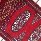 Handmade vintage Uzbek Bukhara rug 32cm x 120cm, 1960s