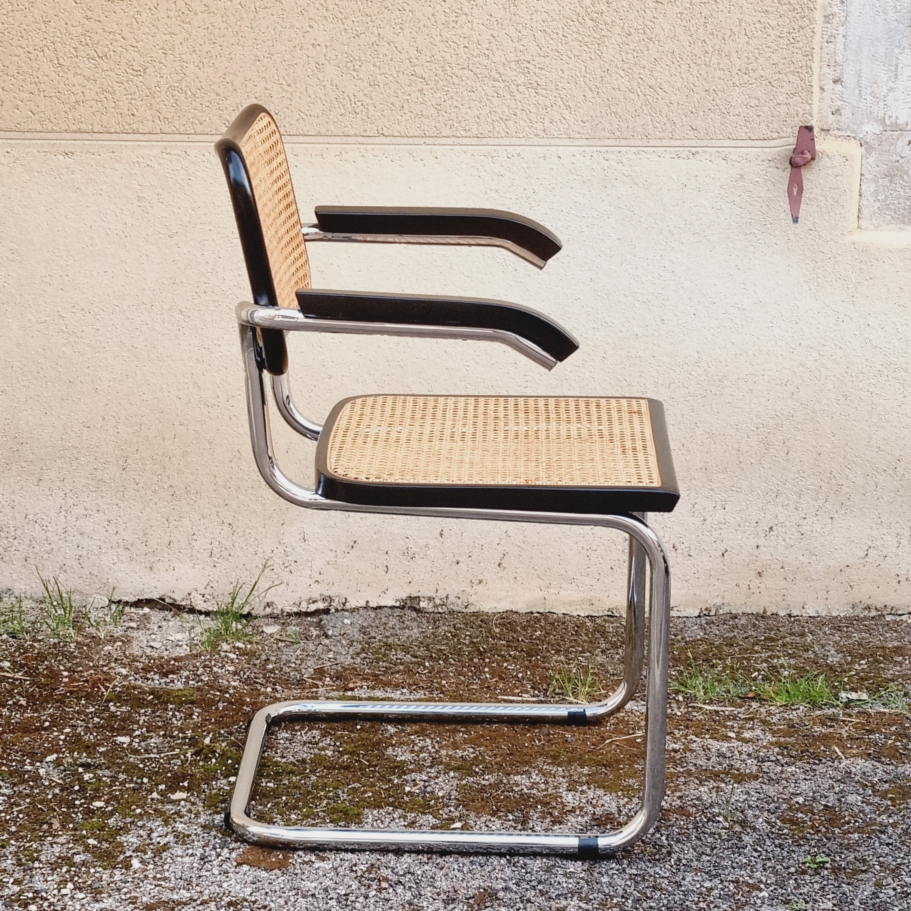 Armchair Cesca B64 black and wicker