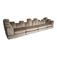 Beige mohair velvet sectional sofa by Hans Hopfer, Roche Bobois.