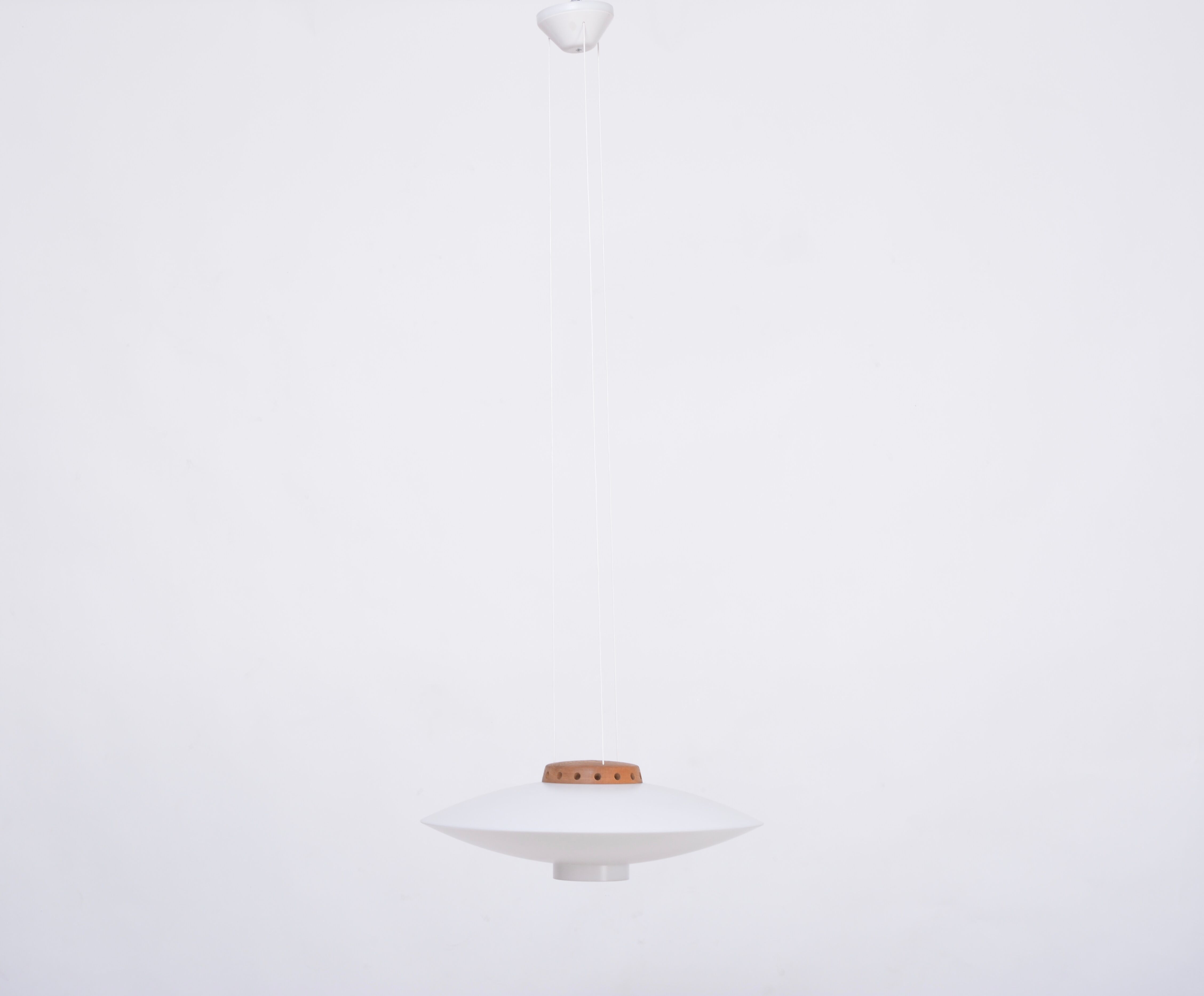 White Mid-Century Modern pendant model "Ufo" by Uno and Östen Kristiansson