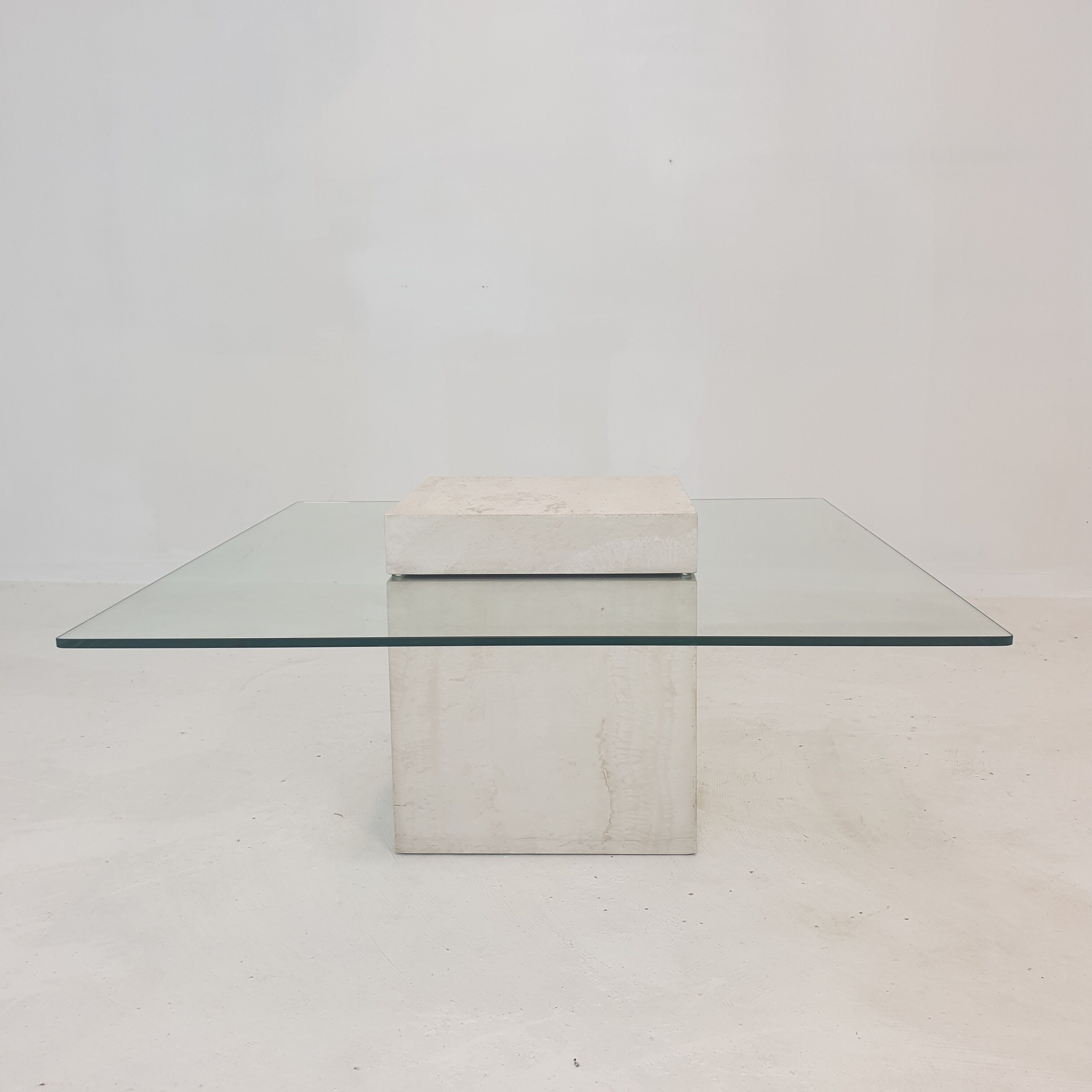 Italian travertine coffee table 1980s