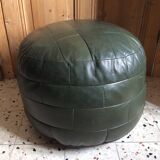 Green Sede leather pouf