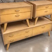 Dressing table set and two modular bedside tables from the 1960s.
