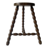 Tabouret tripode bois