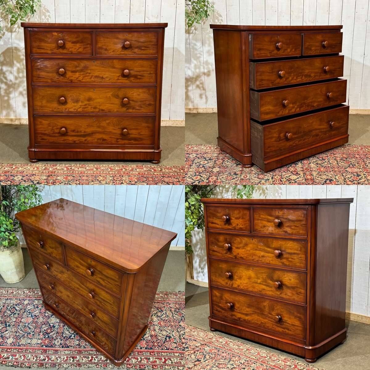 Commode anglaise Victorienne XIXème en acajou