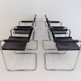 Set de 4 chaises en cuir en porte-à-faux, Matteo Grassi MG5