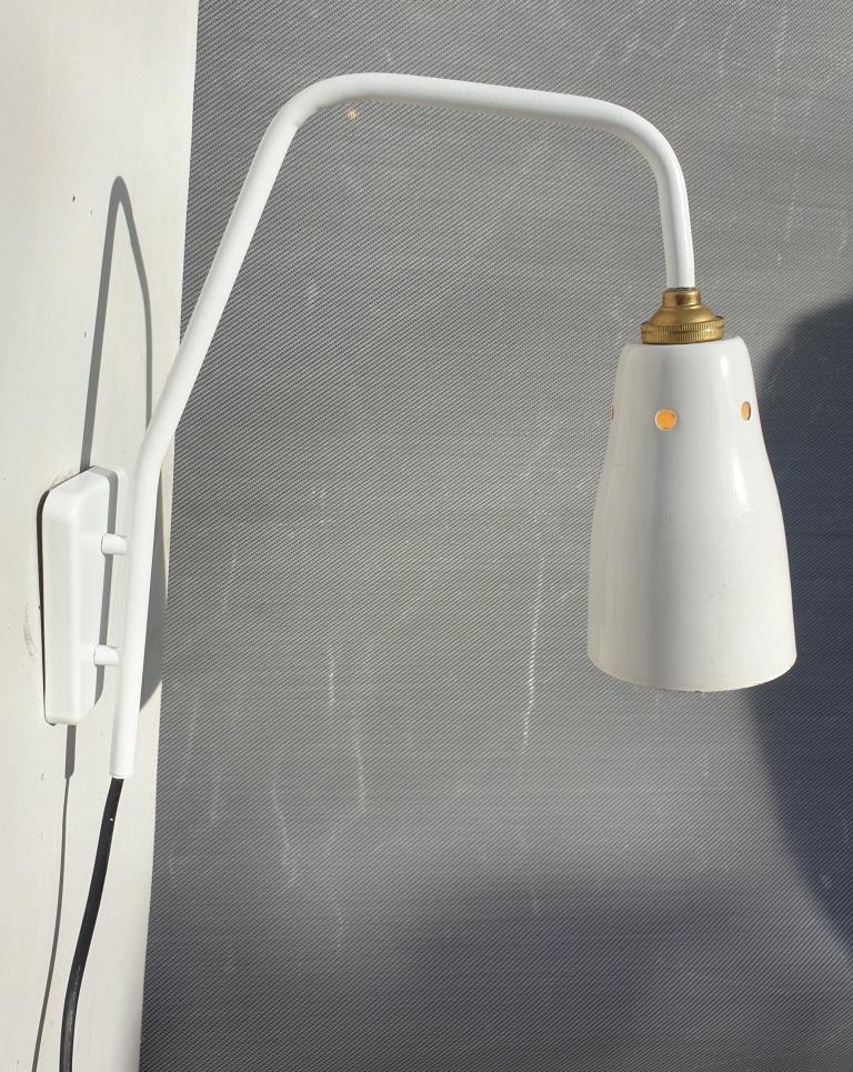 Fixed wall lamp offset 1950 white Ki-e-klair