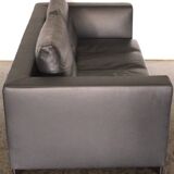 Black leather sofa model Feng by Didier Gomez for Ligne Roset