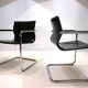 2 leather and chrome metal armchairs Matteo Grassi, 1970