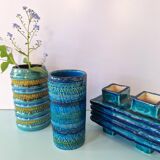 'Rimini Blu' series ceramic vase by Aldo Londi for Bitossi, Italy 1960's