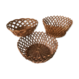 Lot of 3 wicker baskets