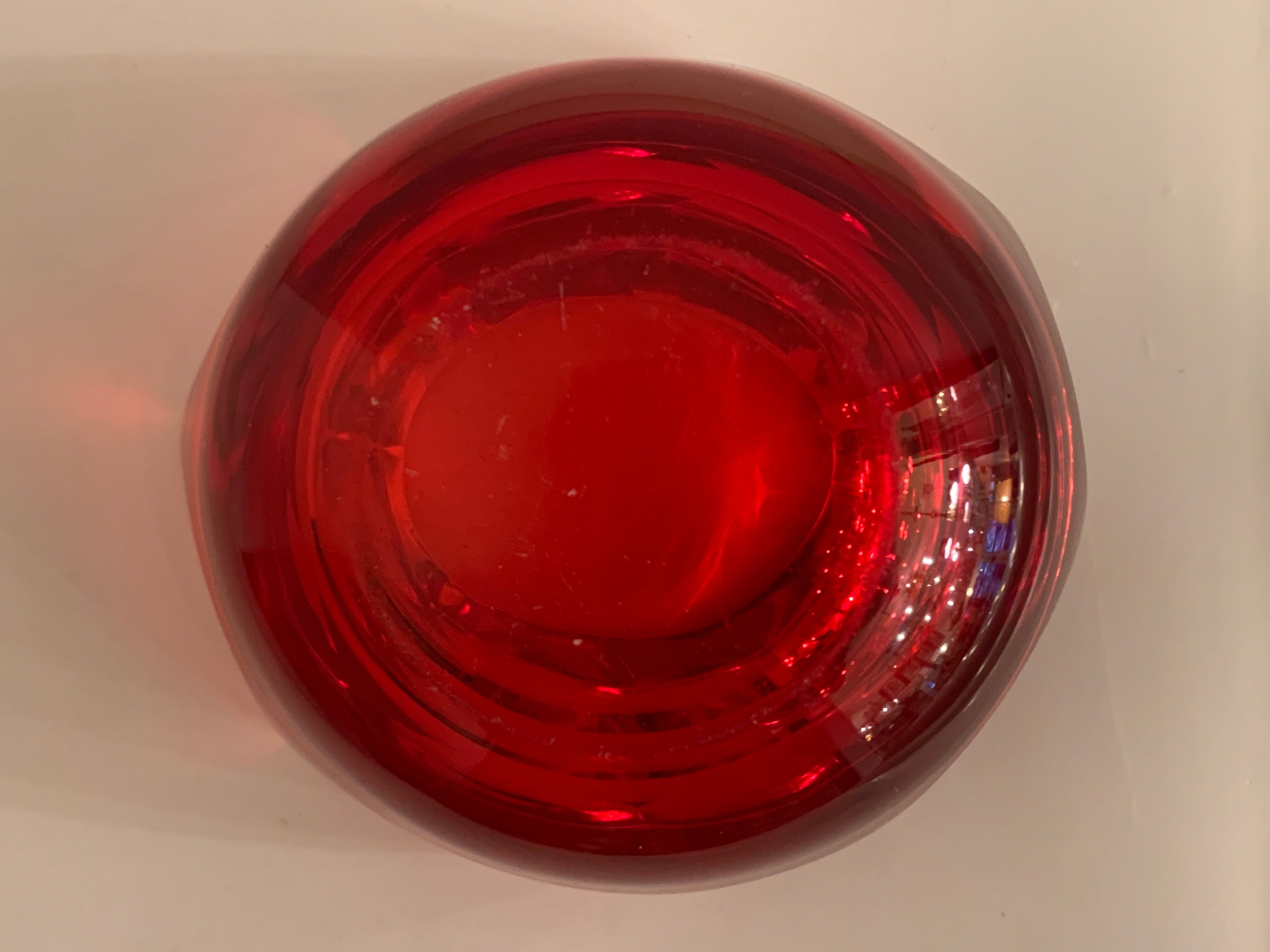 Murano red glass octagonal ashtray 1960