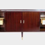 Buffet Art Déco vintage avec pieds élégants et éléments en laiton, années 1930