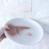 6 vintage St Amand plates, embossed ox head, for barbecue steak meat