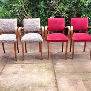 Bridge chairs in Art Deco fabric from the 1950s and vintage.