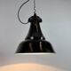 Industrial Black Enamel Bauhaus Pendant Lamp, 1930s