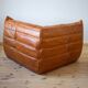 Pine leather Togo corner chair by Michel Ducaroy for Ligne Roset