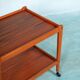 Vintage minimalist service trolley Deen design in teak, bar trolley.