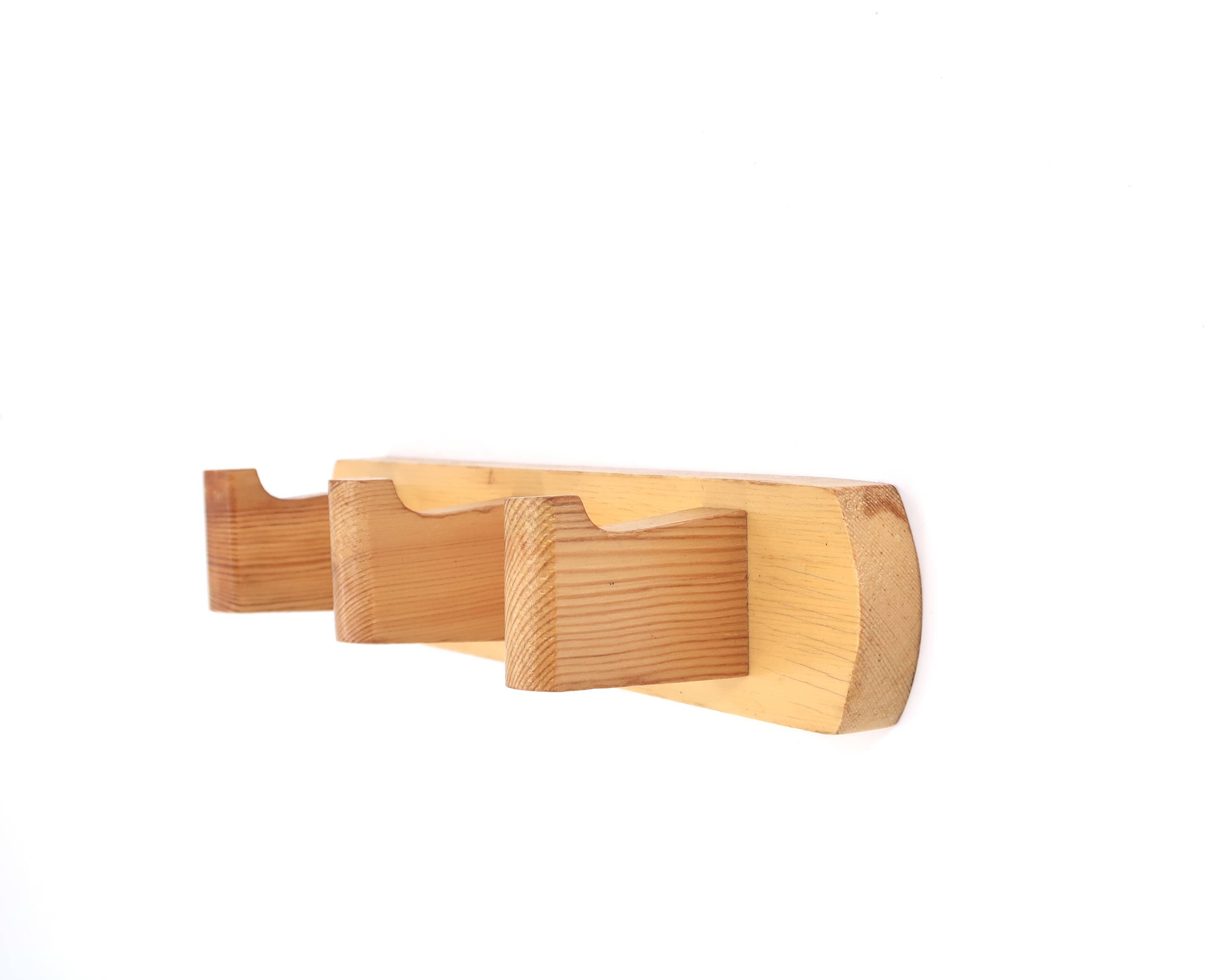 Pine wood coat rack, 70s mountain chalet