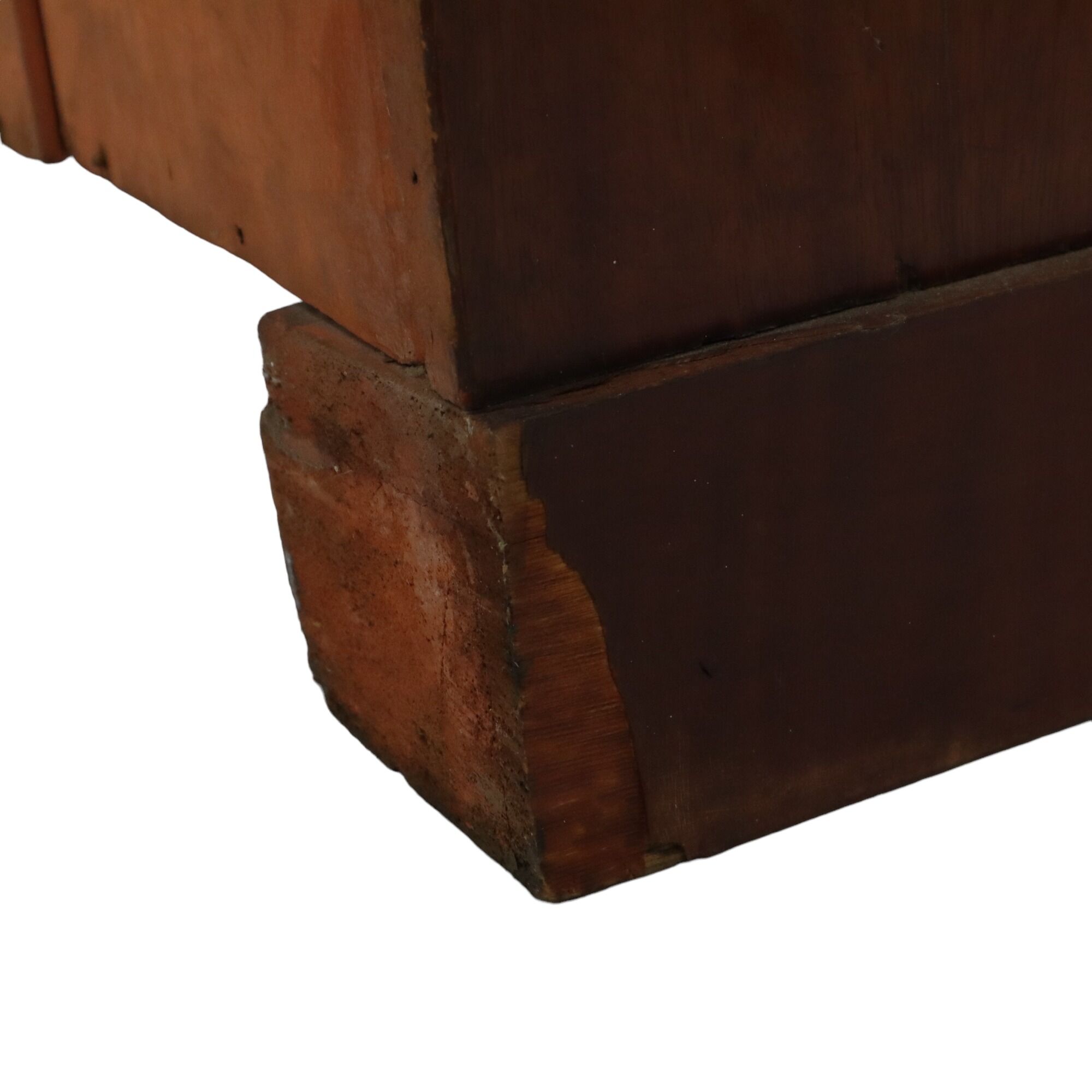 Antique english chest of drawers bow front mirrored mahogany veneer 120cm