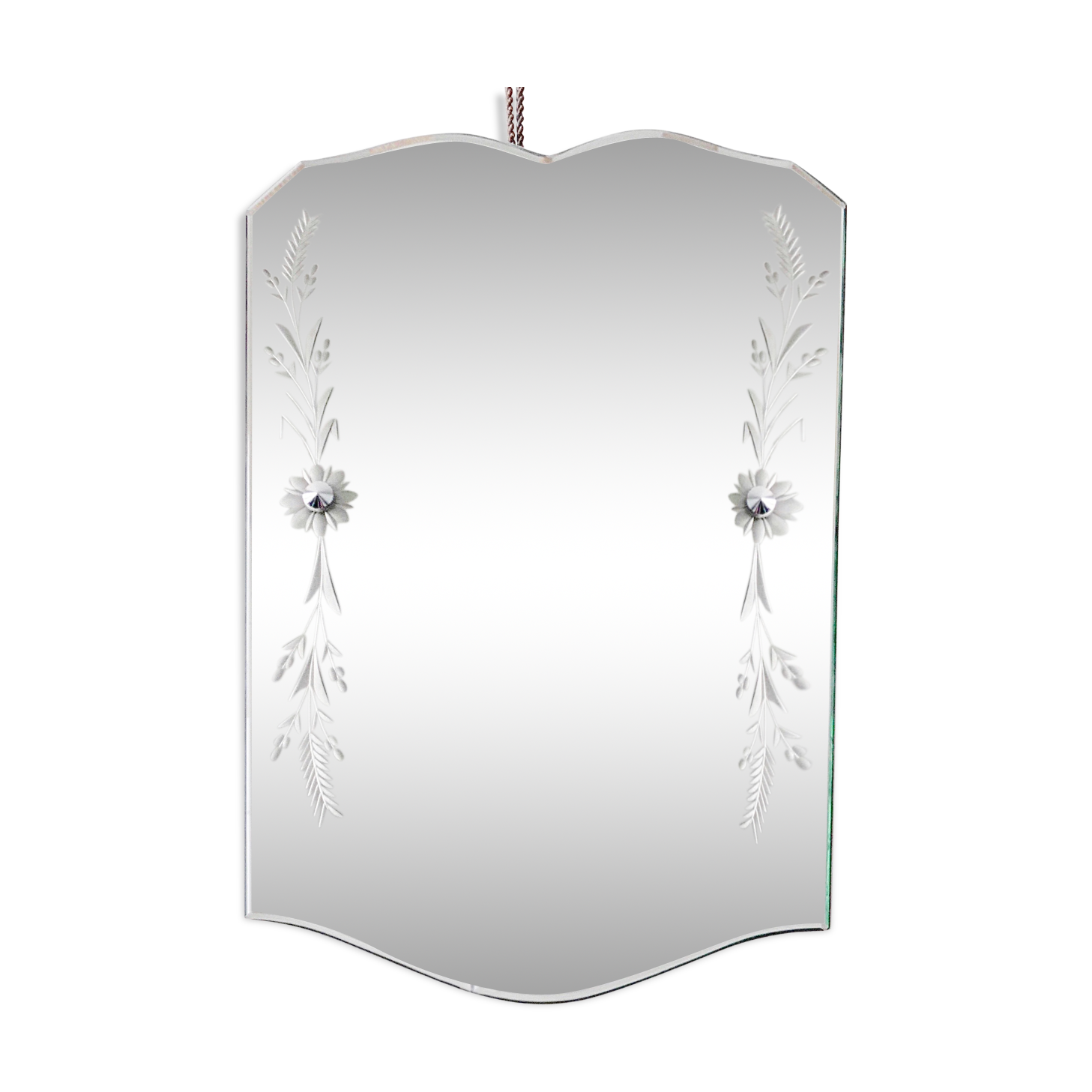 Bevelled mirror floral decoration