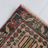 4x10 red & beige wool vintage rug 140x301cm
