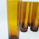 6 grands verres en ambre soufflé bouche