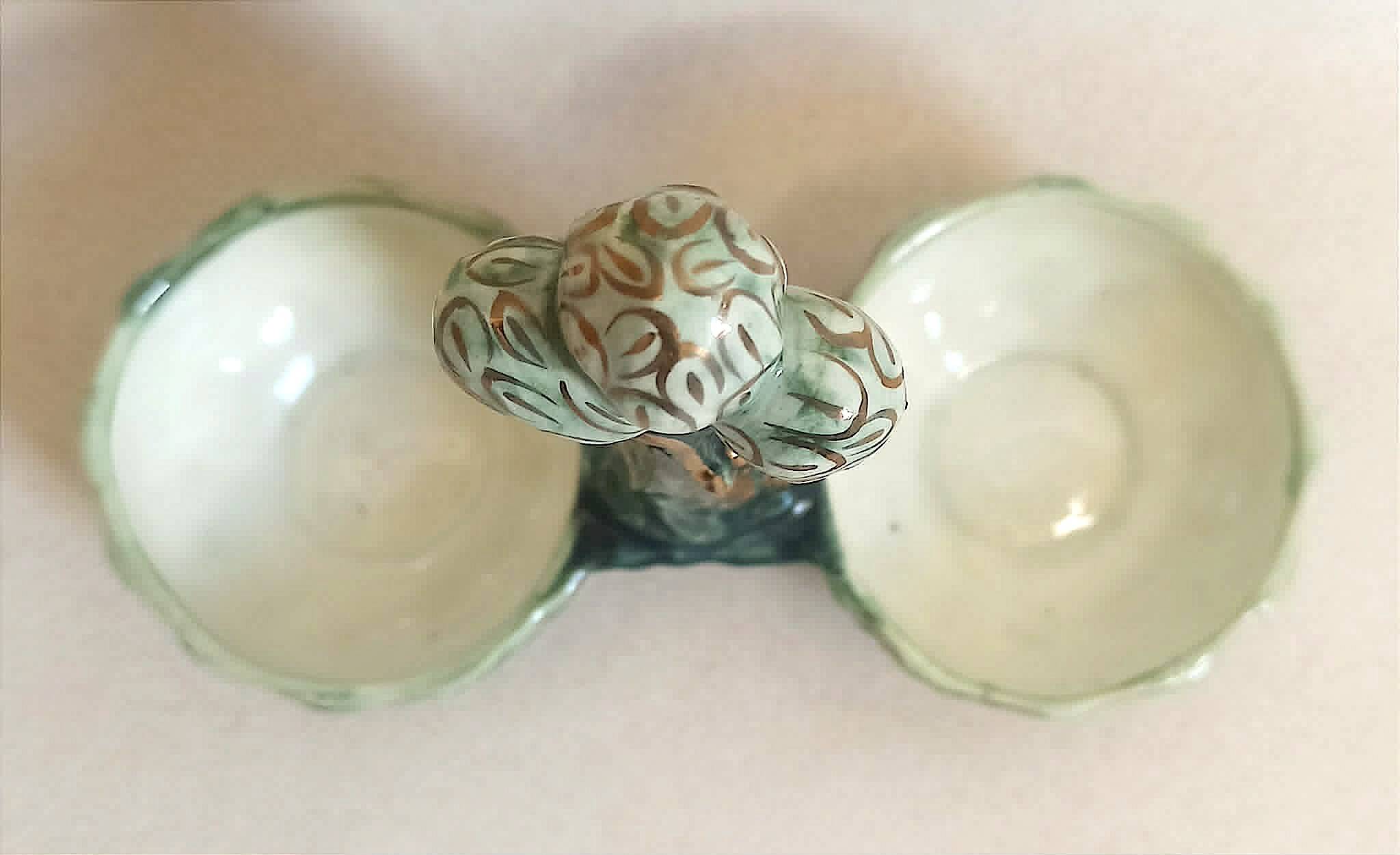 Asparagus server barbotine 1960s Height 18 cm