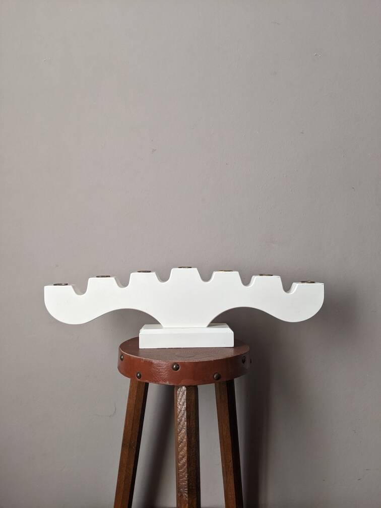 Danish wooden candle holder vintage candlestick contemporary Scandinavian design