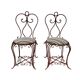 Pair of wrought iron chairs, Art Nouveau, early 20th century – France