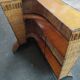 Vintage rattan and metal bar and its stools.