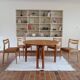Table ronde extensible en hêtre massif, années 80