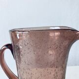 Blown glass pitcher, bubbled
