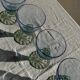 Set of 4 large blue and green glasses H14 D10