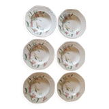 6 soup plates in vintage Spanish potensa earthenware