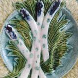 Assiette à asperge - Faïence Barbotine - XIX ème siècle - Salins