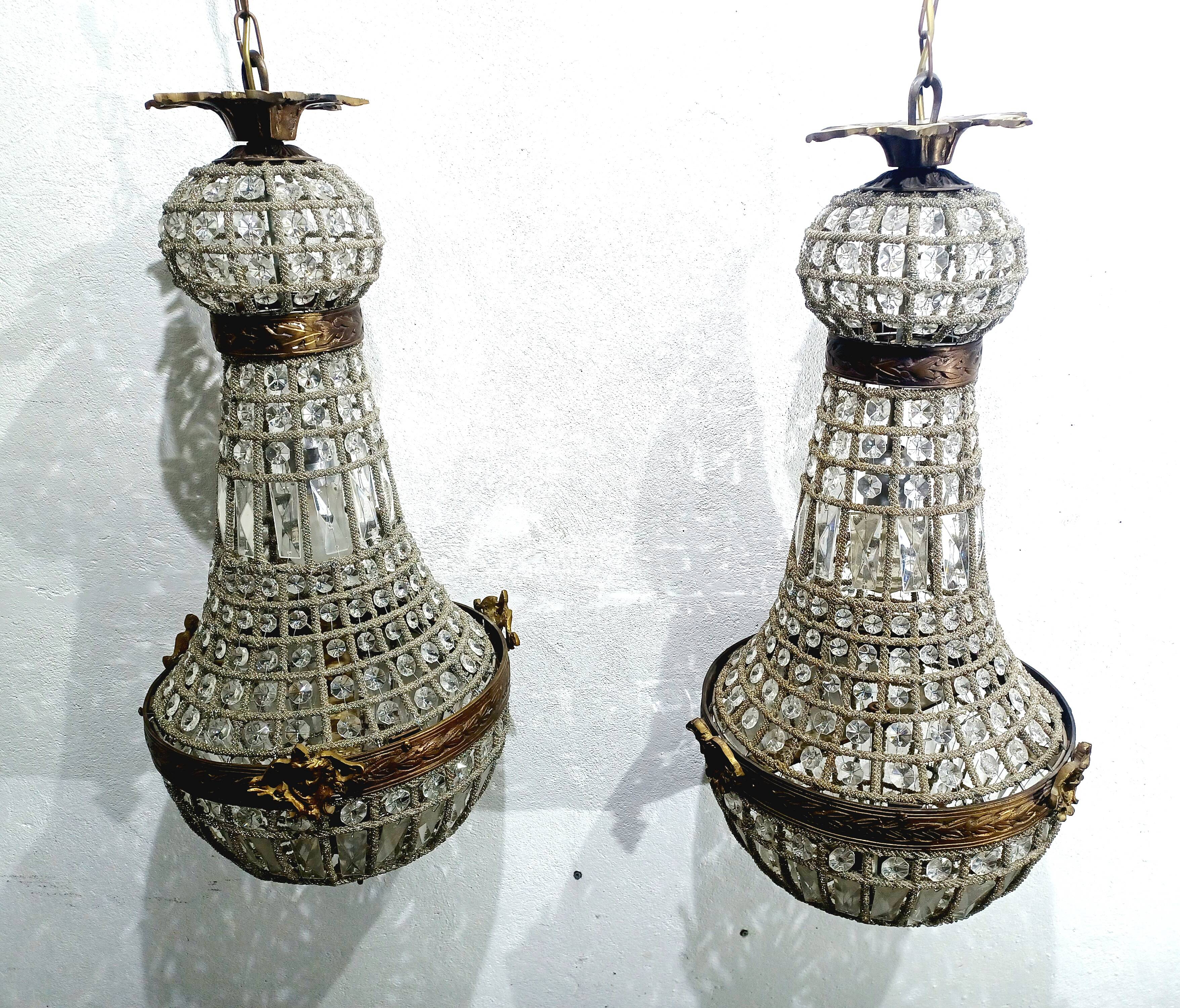 Pair of 1-Light Hot Air Balloon Chandeliers
