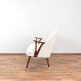 Mid-Century Norwegian Teak & Boucle Sofa, 1960s.