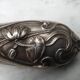 Art Nouveau salad servers in horn and silver metal