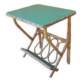 Rattan side table, magazine rack