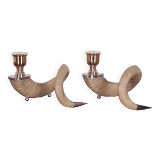 Rams Horn Candleholders, Set of 2