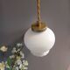 Suspension baladeuse verre cintré opalin blanc , style art déco