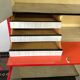Stunning Formica Red and White Oblique Line Storage Furniture