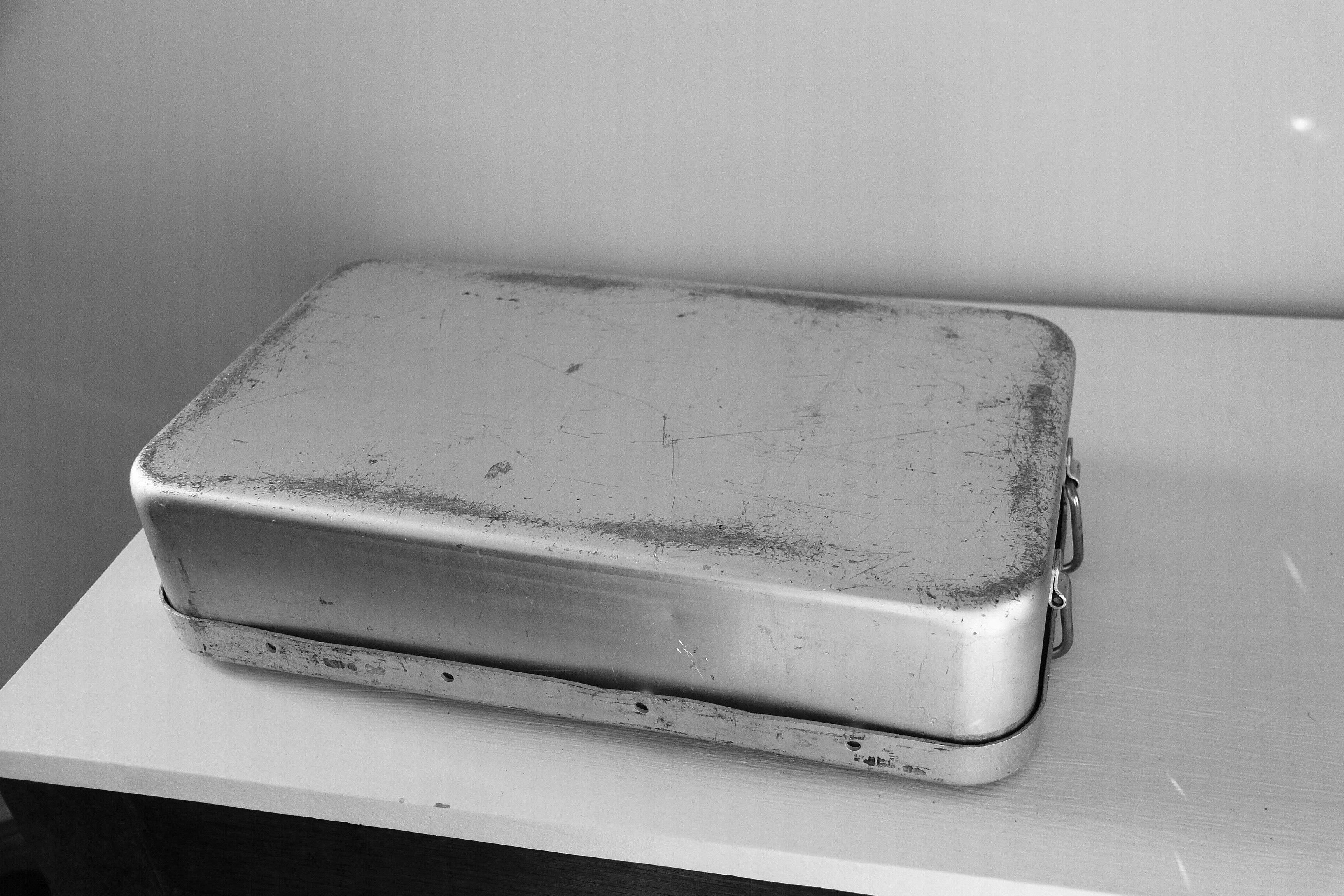 Antique metal surgical instrument box