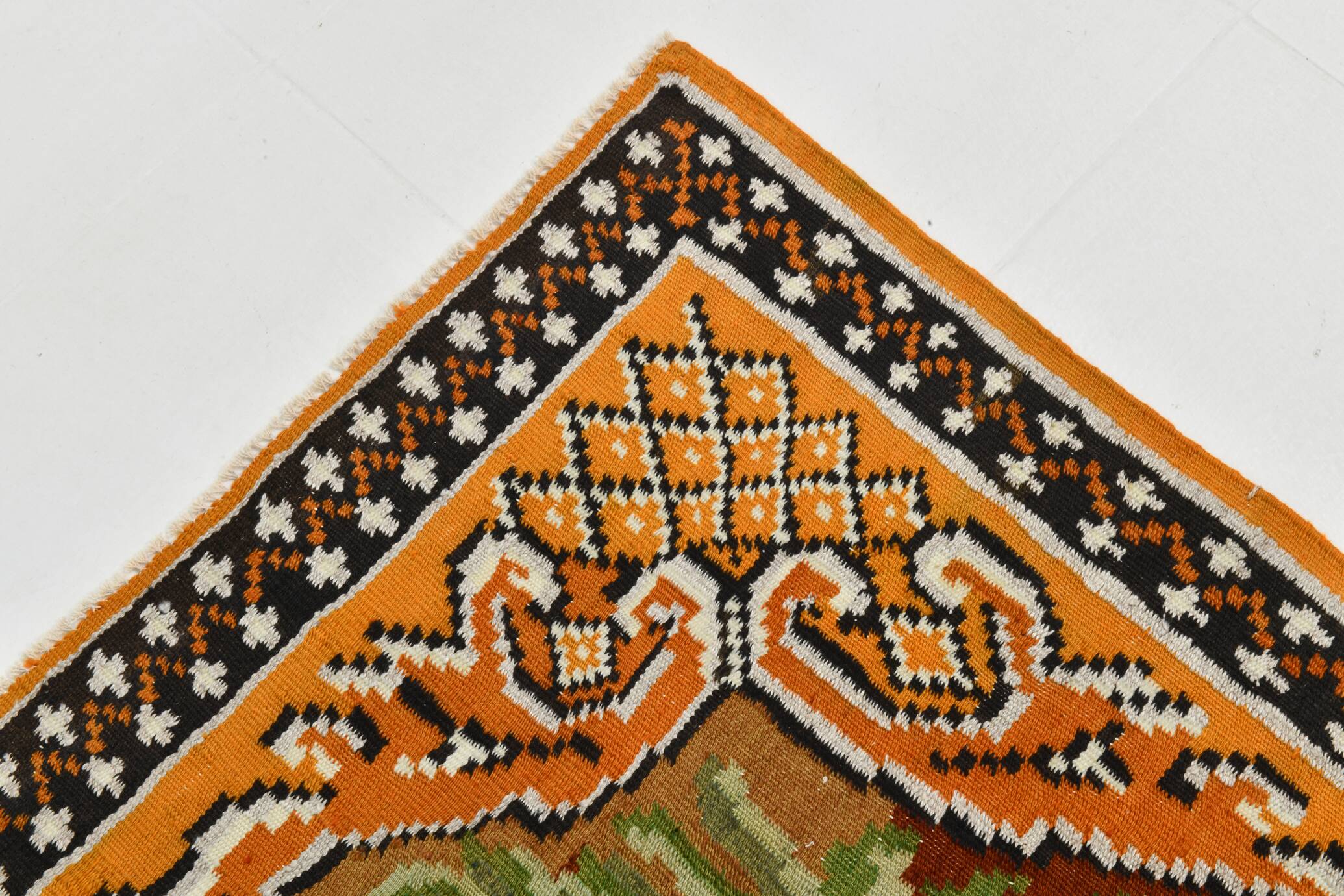 Wine Red & Orange Classic Vintage Kilim Rug, 171x289Cm