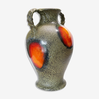 Vase 1960/70 Jasba orange flammé