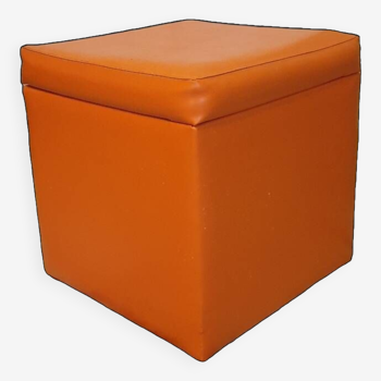 Orange pouf